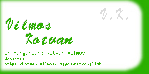 vilmos kotvan business card
